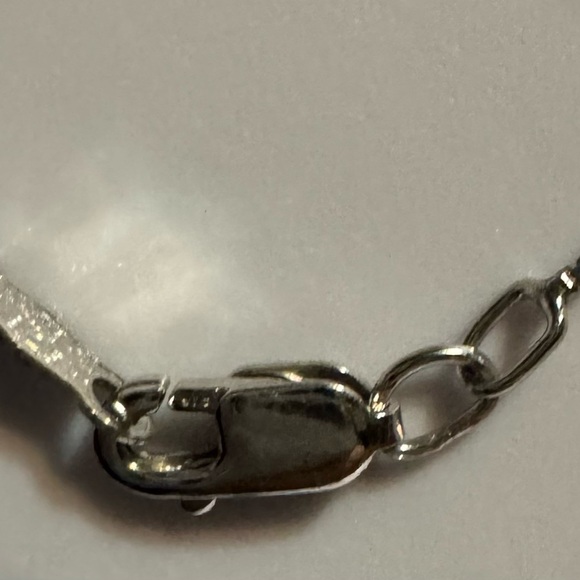 Elegant Blue Topaz Pendant 925 Sterling Silver Box Chain W/CZ Accents, 18” NWOT - Picture 5 of 6